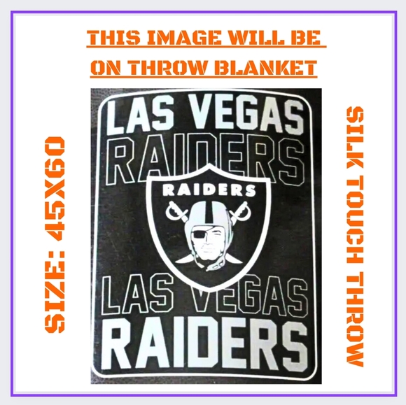 🔥NWT/THROW/NFL-OFFICIAL LAS VEGAS RAIDERS SILK TOUCH 45x60 - Picture 4 of 5